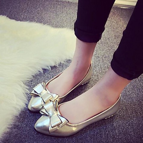 Women's Flat Heel Pointed Toe Fashion Pumps Bowknot Shoes