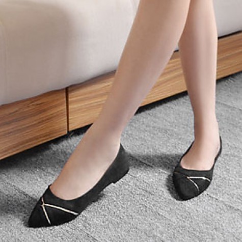 Women's Shoes Flat Heel Pointed Toe/Closed Toe Flats Casual Black/Blue/Pink