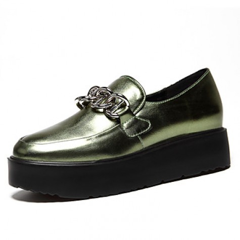 Women's Shoes Leatherette Platform Platform / Comfort Loafers Office & Career / Dress / Casual Black / Green