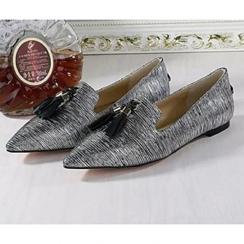 Women's Flats Spring / Summer / Fall / Winter Comfort Pigskin Casual Low Heel Tassel Silver / Gold Others