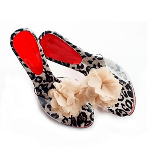 Women's Summer / Fall Heels Leatherette Party & Evening Stiletto Heel Flower Black / Pink / Red