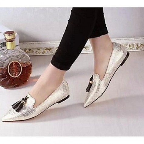 Women's Flats Spring / Summer / Fall / Winter Comfort Pigskin Casual Low Heel Tassel Silver / Gold Others