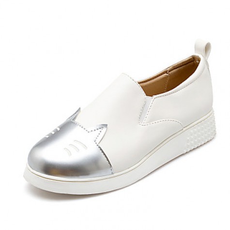 Women's Shoes Pigskin / Leather / Leather / Patent Leather Flat Skate Shoes / Comfort / Jelly / Styles / Pointed Toe /